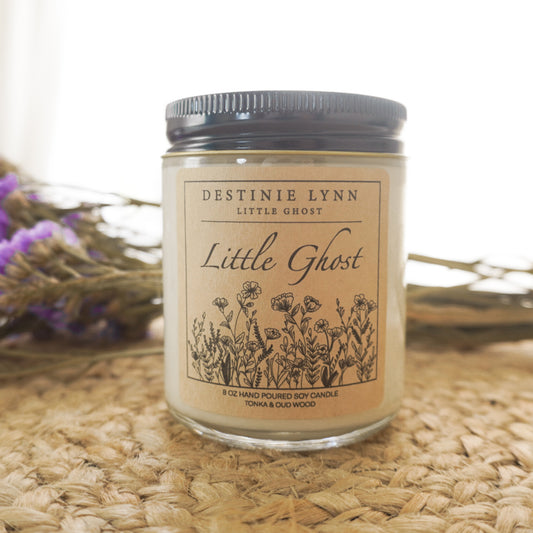 "Little Ghost" hand poured 8 oz. soy candle