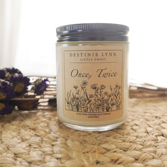 "Once, Twice" hand poured 8 oz. soy candle